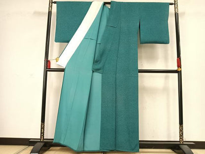 平和屋着物▽重要無形文化財 人間国宝 中村勇二郎 江戸小紋 単衣 花唐草文 正絹 逸品 AABC4116fy