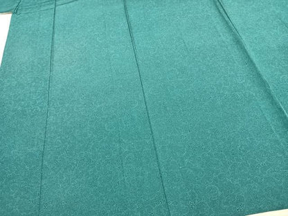 平和屋着物▽重要無形文化財 人間国宝 中村勇二郎 江戸小紋 単衣 花唐草文 正絹 逸品 AABC4116fy