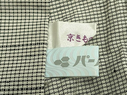 平和屋着物▽男性 紬 単衣 格子 正絹 逸品 AABC4117fy