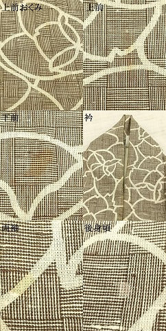 平和屋着物▽小紋　単衣　花尽くし　綿　AABC4118fy