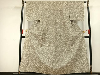 平和屋着物▽小紋　単衣　花尽くし　綿　AABC4118fy