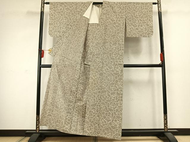 平和屋着物▽小紋　単衣　花尽くし　綿　AABC4118fy