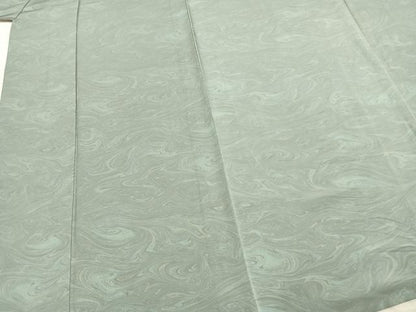 平和屋着物▽上質な小紋 単衣 作家物 墨流し文様 正絹 逸品 AABC4119fy