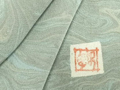平和屋着物▽上質な小紋 単衣 作家物 墨流し文様 正絹 逸品 AABC4119fy