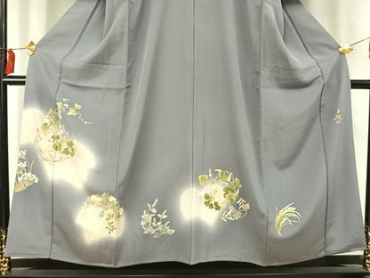 平和屋着物▽訪問着 単衣 蔦の葉文 暈し染め 正絹 逸品 AABC4120fy