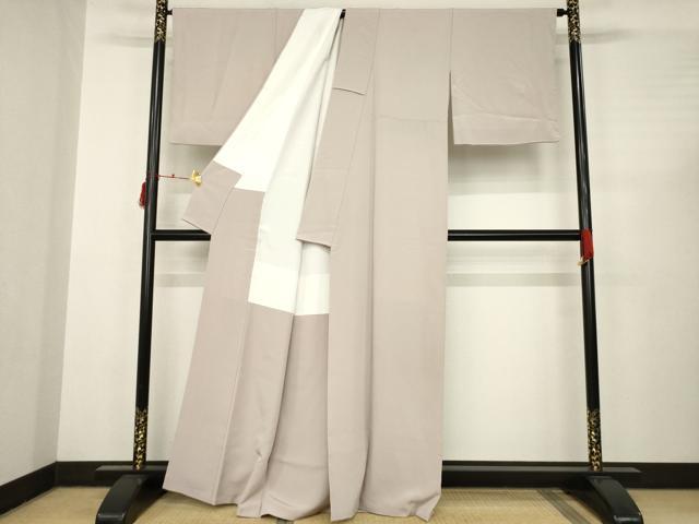 平和屋着物●上質な色無地　薄柿色　正絹　逸品　AABC4121ck