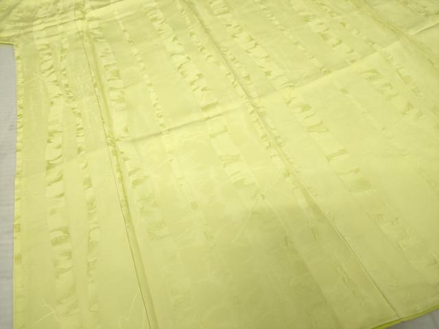 平和屋着物●上質な色無地　樹林地紋　刈安色　正絹　逸品　AABC4138ck
