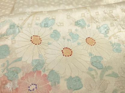 平和屋着物●訪問着　絞り　草花文　正絹　逸品　AABC4140ck