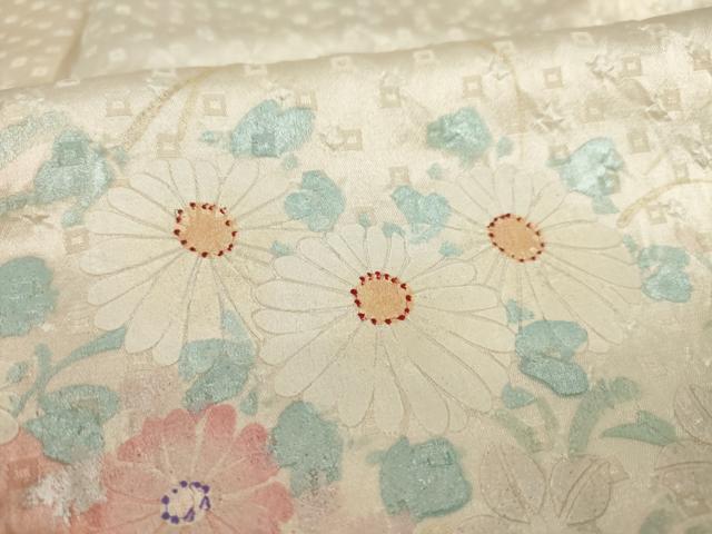 平和屋着物●訪問着　絞り　草花文　正絹　逸品　AABC4140ck