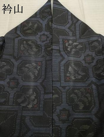 平和屋着物●本場大島紬　舞花文　反端付き　正絹　逸品　AABC4143ck