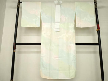 平和屋着物●長襦袢 無双仕立て 風景文 暈し染め 正絹 逸品 AABC4145ck