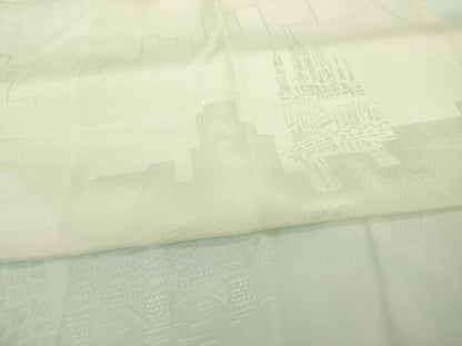平和屋着物●長襦袢 無双仕立て 風景文 暈し染め 正絹 逸品 AABC4145ck