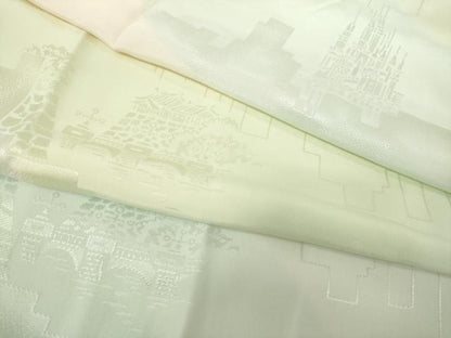 平和屋着物●長襦袢 無双仕立て 風景文 暈し染め 正絹 逸品 AABC4145ck