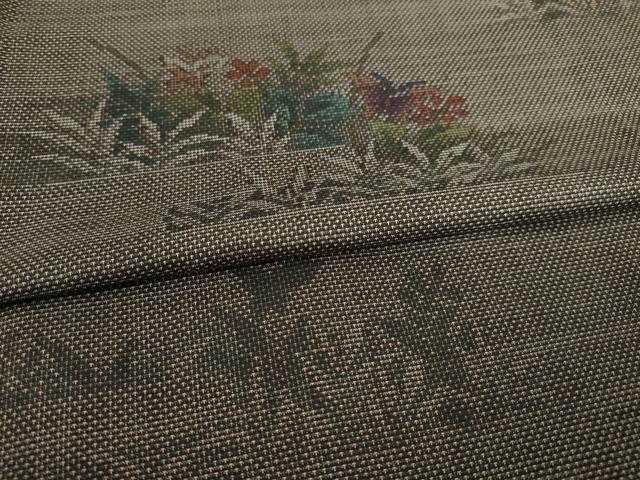 平和屋着物●本場大島紬　カタス7マルキ　横段花文　正絹　逸品　AABC4155ck