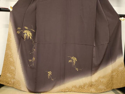 平和屋着物●訪問着　手描き　竹屋町刺繍　花蔦草文　暈し染め　金彩　鈴乃屋扱い　正絹　逸品　AABC4165ck