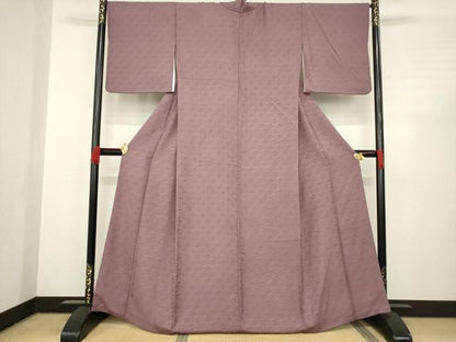 平和屋着物●上質な色無地　有栖川地紋　濃色　正絹　逸品　AABC4174ck