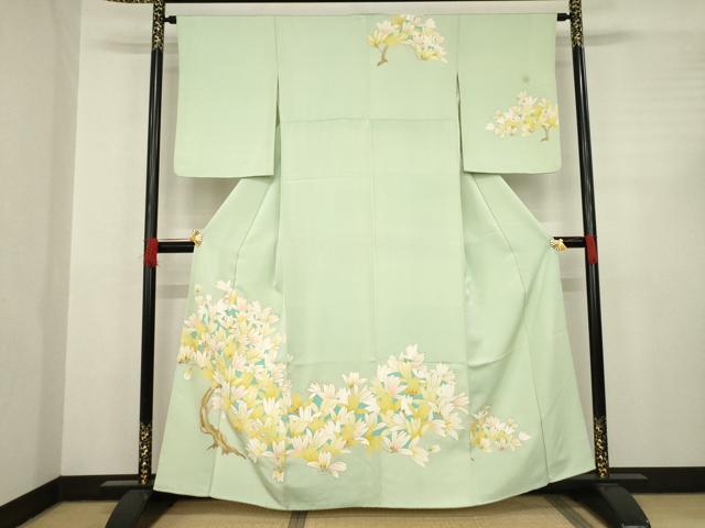 平和屋着物●訪問着 刺繍 枝花文 金彩 正絹 逸品 AABC4176ck