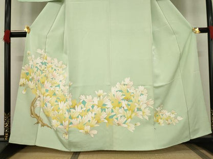 平和屋着物●訪問着 刺繍 枝花文 金彩 正絹 逸品 AABC4176ck