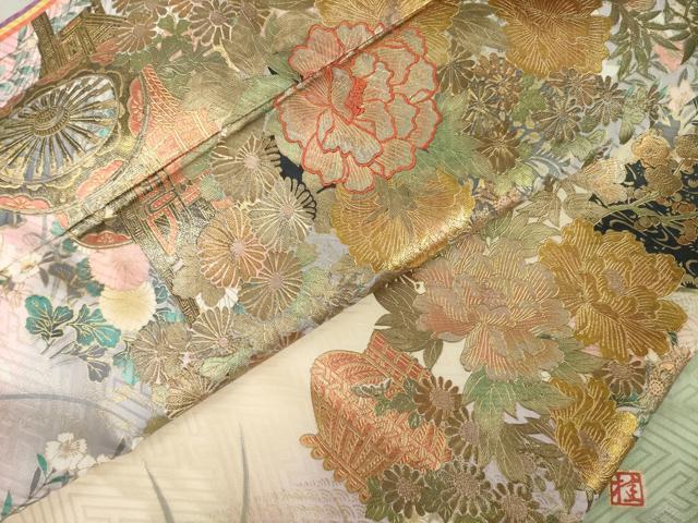 平和屋着物●ブライダルファッションデザイナー・桂由美 振袖 花車文 正絹 逸品 AABC4180ck