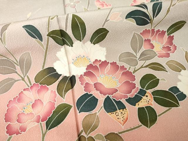 平和屋着物●訪問着　友禅　作家物　枝花文　暈し染め　正絹　逸品　AABC4197ck