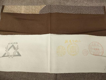 平和屋着物●創業明治元年、京の老舗【小糸染芸】　小糸敏夫　訪問着　渡り橋風景文　浜ちりめん　反端付き　正絹　逸品　AABC4198ck