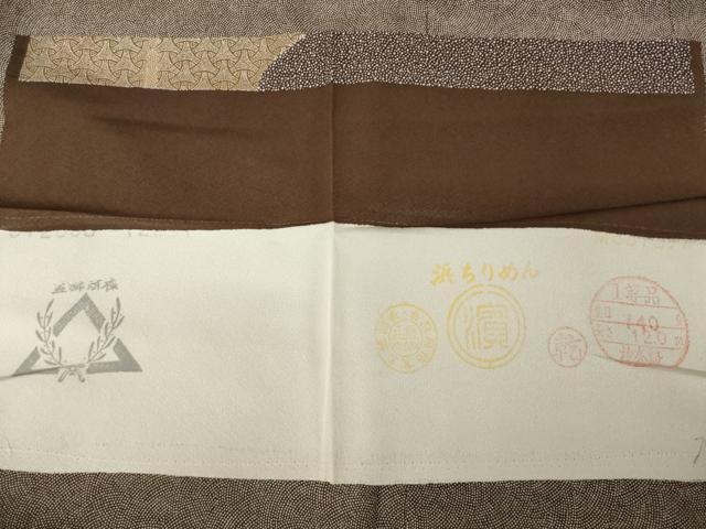 平和屋着物●創業明治元年、京の老舗【小糸染芸】　小糸敏夫　訪問着　渡り橋風景文　浜ちりめん　反端付き　正絹　逸品　AABC4198ck