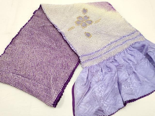 平和屋本店●和装小物 帯締め・帯揚げセット 振袖用 総絞り 霞花文 暈し染め あわじ玉 金糸 金彩 逸品 AABC4205ay