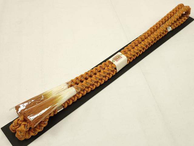 平和屋本店●和装小物 帯締め・帯揚げセット 振袖用 総絞り 道長吉祥花文 金糸 金彩 撚り房 正絹 逸品 未使用 AABC4208ay