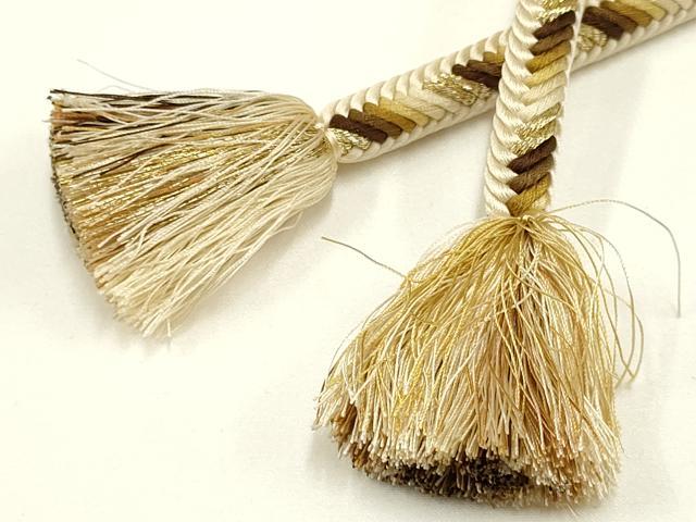 平和屋着物●極上 有職組紐道明 帯締め 奈良組 金糸 宮内庁御用 国立博物館御用 東京芸術大学御用 逸品 AABC4243ay