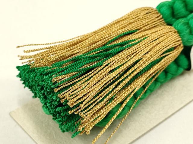 平和屋本店●和装小物　帯締め・帯揚げセット　振袖用　総絞り　暈し　金糸　金彩　逸品　未使用　AABC4256ay