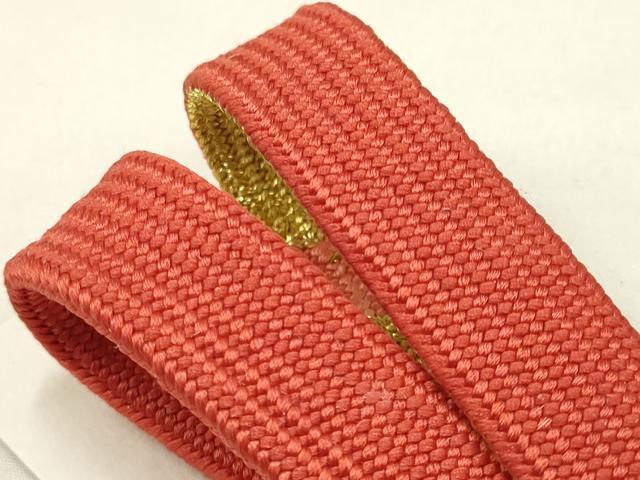 平和屋本店●和装小物　帯締め・帯揚げセット　高麗組 綾出し　泥箔　金糸　金彩　逸品　未使用　AABC4258ay