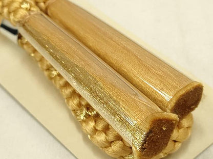 平和屋本店●和装小物　帯締め・帯揚げセット　振袖用　草木染　箔散らし　暈し染め　金糸　金彩　逸品　未使用　AABC4261ay