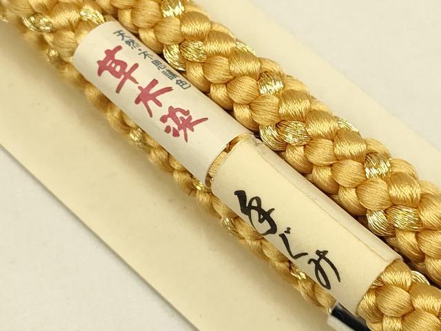 平和屋本店●和装小物　帯締め・帯揚げセット　振袖用　草木染　箔散らし　暈し染め　金糸　金彩　逸品　未使用　AABC4261ay