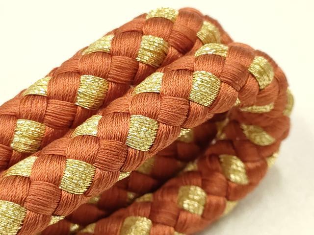 平和屋本店●和装小物　帯締め・帯揚げセット　振袖用　舞花文　暈し染め　金糸　逸品　未使用　AABC4271ay