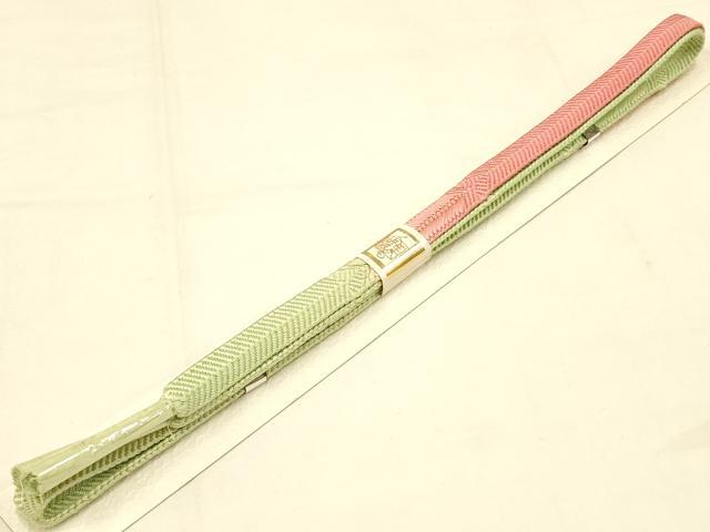 平和屋本店●和装小物 帯締め・帯揚げセット 笹浪組 舞蝶花文 暈し染め 金糸 金彩 逸品 未使用 AABC4272ay