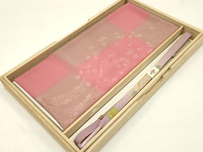 平和屋本店●和装小物　帯締め・帯揚げセット　高麗組 綾出し　市松模様　金糸　暈し　逸品　未使用　AABC4278ay