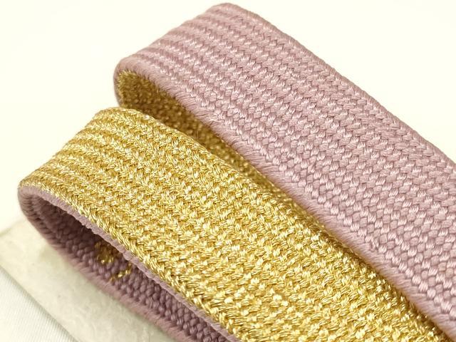 平和屋本店●和装小物　帯締め・帯揚げセット　高麗組 綾出し　市松模様　金糸　暈し　逸品　未使用　AABC4278ay