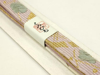 平和屋本店●和装小物　帯締め・帯揚げセット　高麗組 綾出し　市松模様　金糸　暈し　逸品　未使用　AABC4278ay