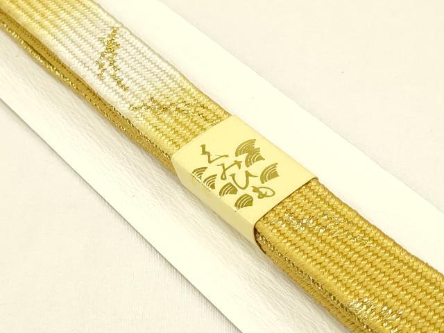 平和屋本店●和装小物　帯締め・帯揚げセット　高麗組 綾出し　辻が花　暈し　金糸　逸品　未使用　AABC4282ay