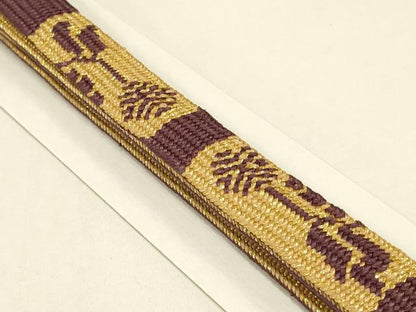 平和屋本店●和装小物　帯締め・帯揚げセット　高麗組 綾出し　金糸　逸品　未使用　AABC4283ay