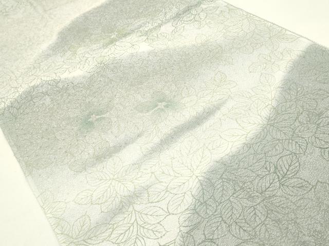 平和屋本店●和装小物　帯締め・帯揚げセット　高麗組 綾出し　枝葉文　暈し染め　金銀糸　逸品　未使用　AABC4285ay