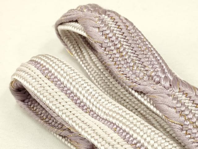 平和屋着物●無形文化財　江戸組紐　五嶋紐　帯締め　よねざわ新田　紅下染　金糸　逸品　新品　AABC4336ay