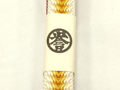 平和屋着物●創業280年 誉田屋源兵衛　無形文化財 江戸組紐 五嶋紐　帯締め　草木染　リバーシブル　木箱付き　逸品　未使用　AABC4360ay