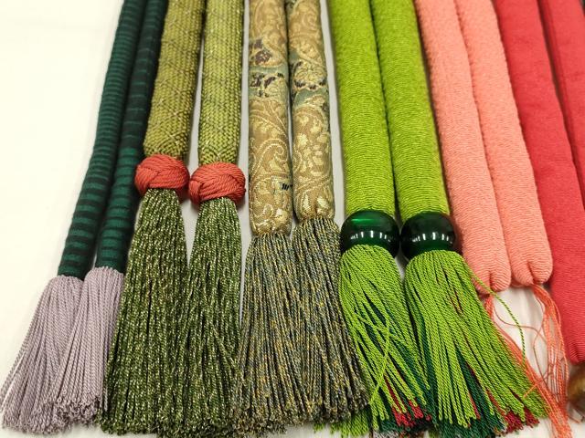 平和屋着物●和装小物　上質な帯締め10本セット　丸ぐけ　刺繍　暈し　金糸　金彩　飾り玉　小田巻　木玉　逸品　未使用品あり　AABC4369ay