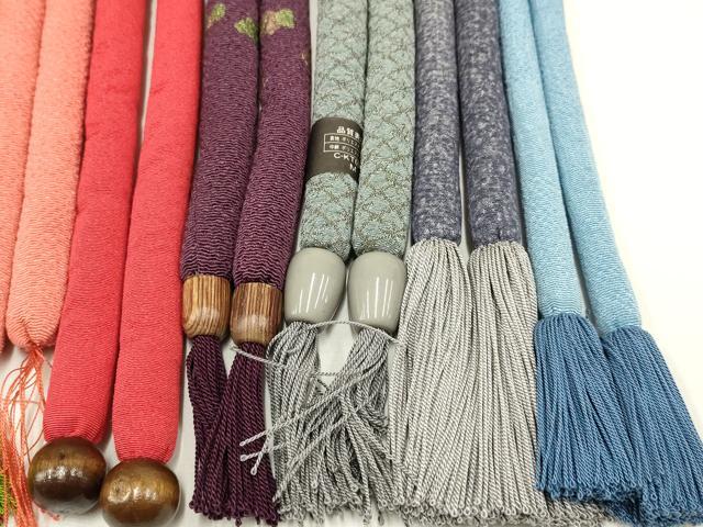 平和屋着物●和装小物　上質な帯締め10本セット　丸ぐけ　刺繍　暈し　金糸　金彩　飾り玉　小田巻　木玉　逸品　未使用品あり　AABC4369ay