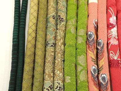 平和屋着物●和装小物　上質な帯締め10本セット　丸ぐけ　刺繍　暈し　金糸　金彩　飾り玉　小田巻　木玉　逸品　未使用品あり　AABC4369ay