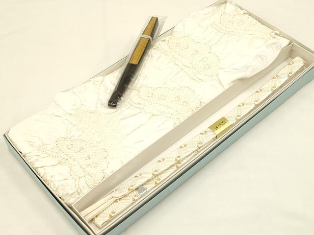 平和屋着物●和装小物　帯締め・帯揚げセット　礼装用　柄絞り　松　金糸　金彩　逸品　未使用　AABC4385ay
