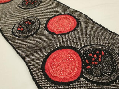平和屋本店●和装小物　帯締め・帯揚げセット　総絞り　刺繍　丸ぐけ　ラインストーン　木玉　正絹　逸品　AABC4396ay