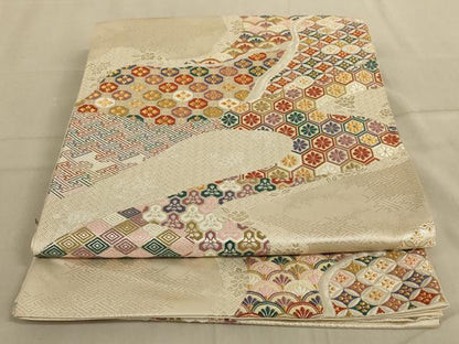平和屋着物◎六通柄袋帯　唐織　道長花文　金銀糸　正絹　逸品　AABC4402ou