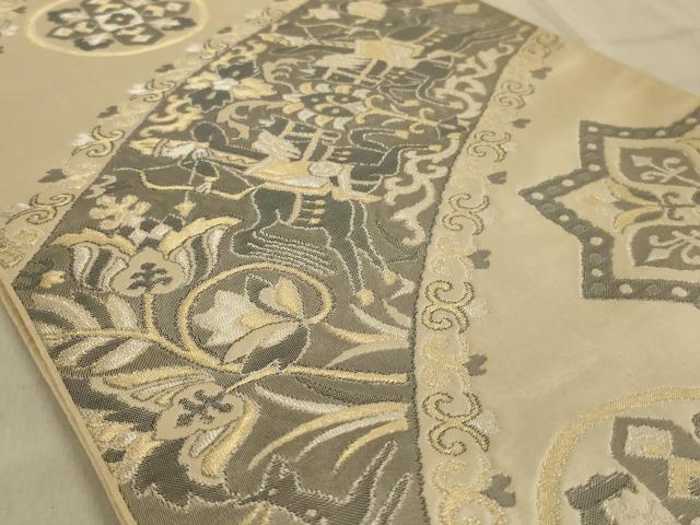 平和屋着物◎六通柄袋帯　狩猟文　金銀糸　正絹　逸品　AABC4405ou